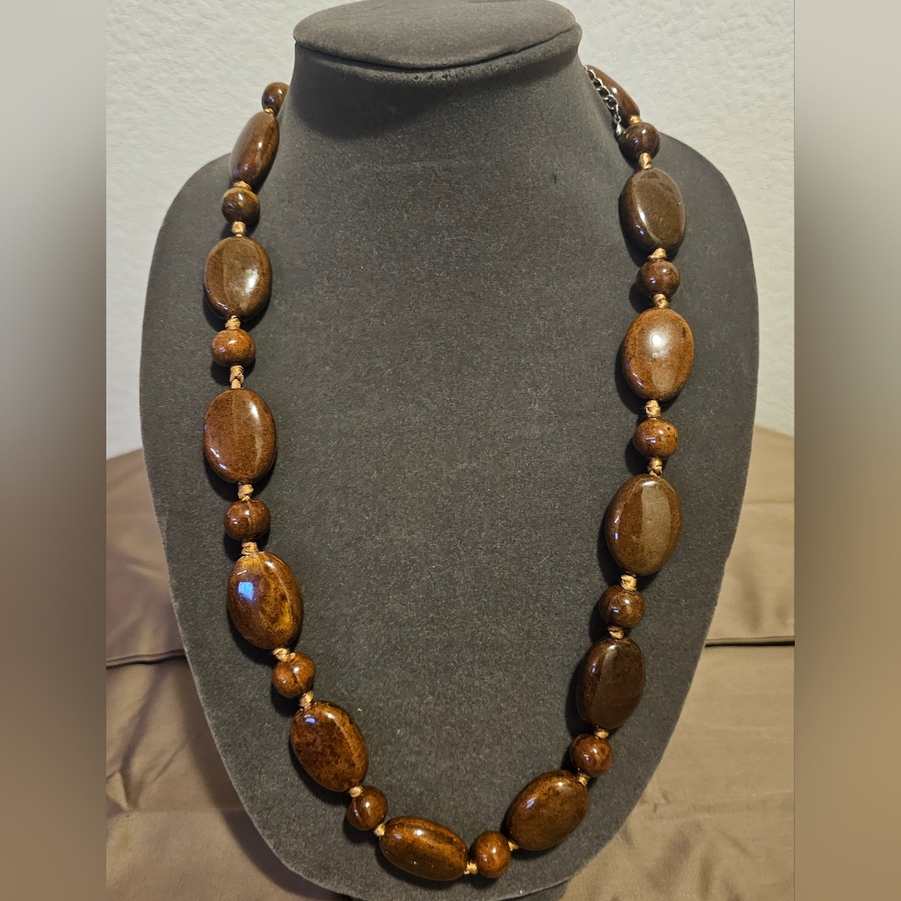Brown beaded necklace
